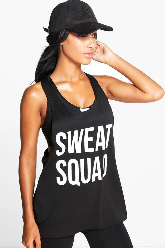 Lara Fit Sweat Squad Slogan Running Vest